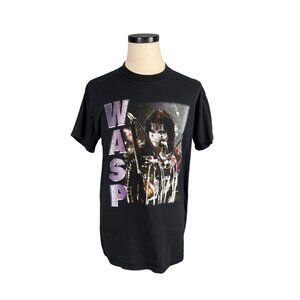 Vintage 90s W.A.S.P. Band Graphic T-Shirt Delta Pro Weight Black Short Sleeve